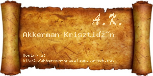 Akkerman Krisztián névjegykártya