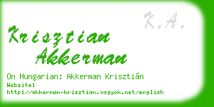 krisztian akkerman business card