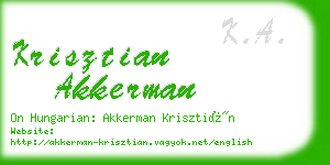 krisztian akkerman business card